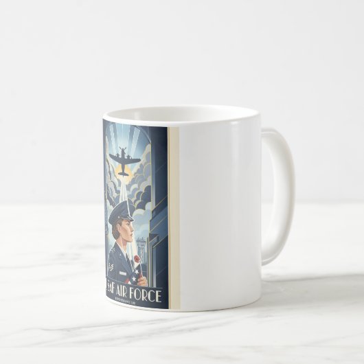 USAF Art Deco Remembrance Day Edition Kaffeetasse (VorderseiteRechts)
