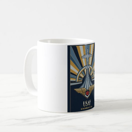 USAF Art Deco Remembrance Day Edition Kaffeetasse (Vorderseite Links)