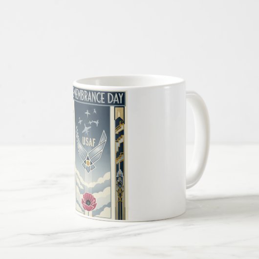USAF Art Deco Remembrance Day Edition Kaffeetasse (VorderseiteRechts)