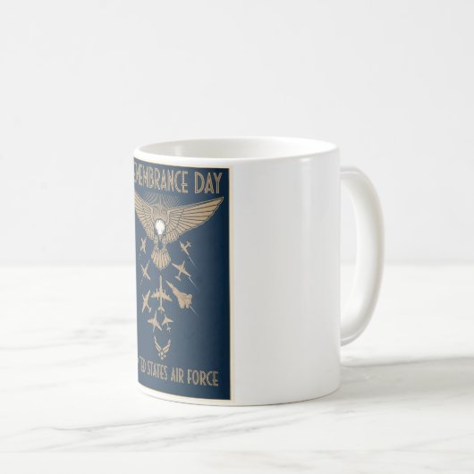USAF Art Deco Remembrance Day Edition Kaffeetasse (VorderseiteRechts)