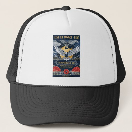 USAF Art Deco Remembrance Day Edition Truckerkappe (Vorderseite)