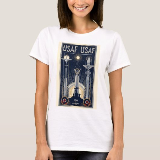 USAF Art Deco Remembrance Day T-Shirt (Vorderseite)