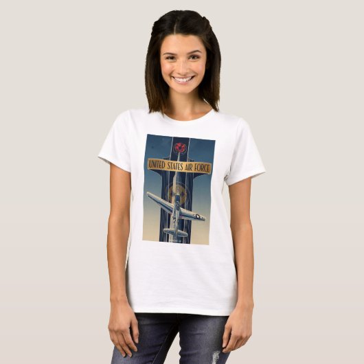USAF Art Deco Remembrance Day T-Shirt (Vorne ganz)