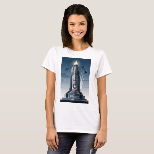 USAF Art Deco Remembrance Day T-Shirt (Vorne ganz)