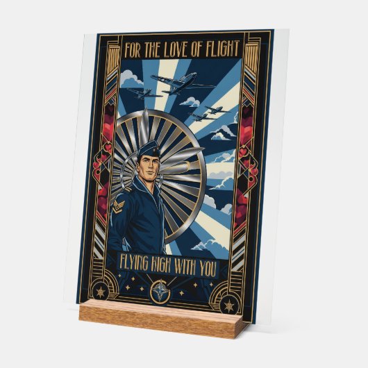 USAF Art Deco Valentine Edition Acrylschild (Winkel)