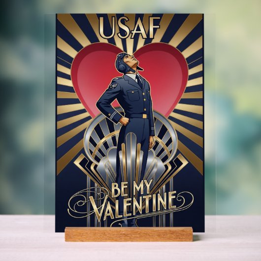 USAF Art Deco Valentine Edition Acrylschild (Neutral)