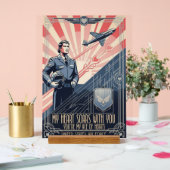 USAF Art Deco Valentine Edition Acrylschild (Hochzeit)