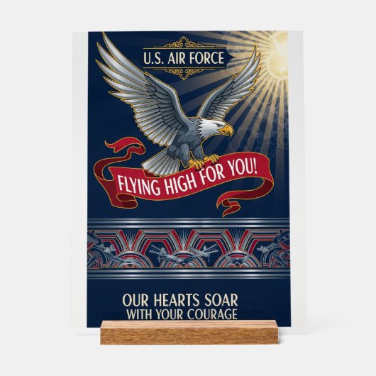 USAF Art Deco Valentine Edition Acrylschild (Vorderseite)