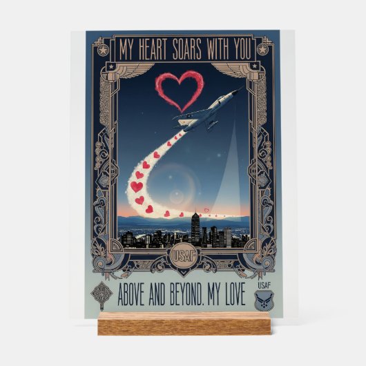 USAF Art Deco Valentine Edition Acrylschild (Vorderseite)