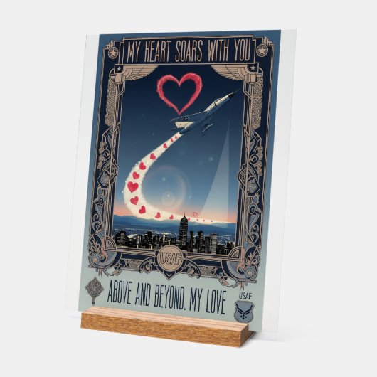USAF Art Deco Valentine Edition Acrylschild (Winkel)