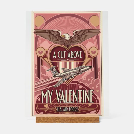 USAF Art Deco Valentine Edition Acrylschild (Vorderseite)