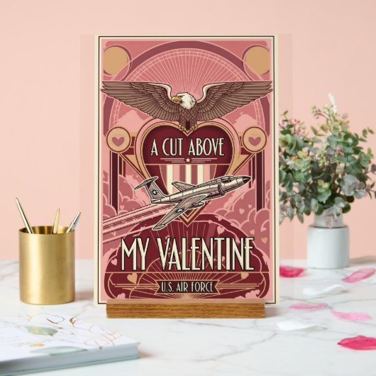 USAF Art Deco Valentine Edition Acrylschild (Hochzeit)