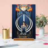 USAF Art Deco Valentine Edition Acrylschild (Hochzeit)