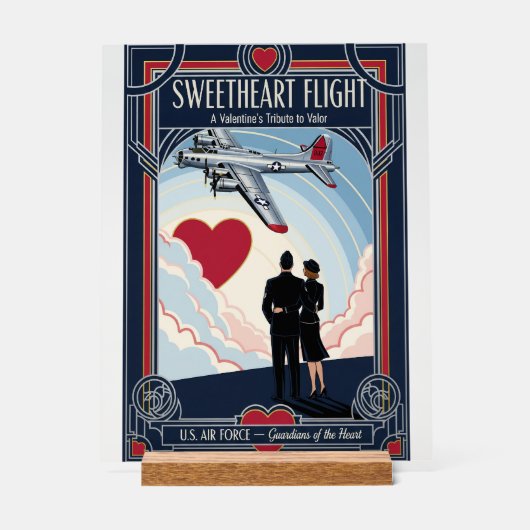 USAF Art Deco Valentine Edition Acrylschild (Vorderseite)