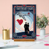 USAF Art Deco Valentine Edition Acrylschild (Hochzeit)