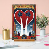 USAF Art Deco Valentine Edition Acrylschild (Hochzeit)