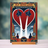 USAF Art Deco Valentine Edition Acrylschild (Neutral)