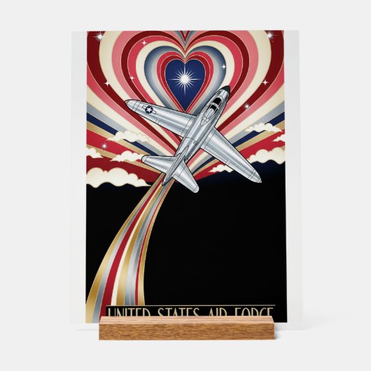 USAF Art Deco Valentine Edition Acrylschild (Vorderseite)