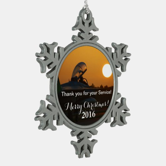 USAF-Bereitgestellte Dienstanweisung Schneeflocken Zinn-Ornament (Links)