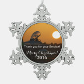 USAF-Bereitgestellte Dienstanweisung Schneeflocken Zinn-Ornament (Vorderseite)