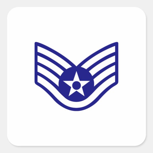 USAF E-5 PERSONAL QUADRATISCHER AUFKLEBER (Vorderseite)