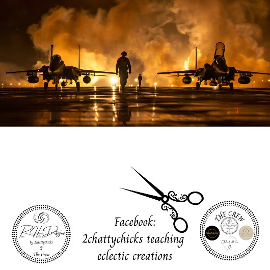 USAF Jet Fire Tarmac Decoupage Seidenpapier