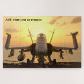 USAF-Jet-Kampfflugzeug Hornet am Nachtfluggartentr Puzzle (Horizontal)