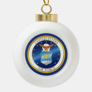 USAF-Schneeflocke gerahmter Weihnachtsschmuck Keramik Kugel-Ornament