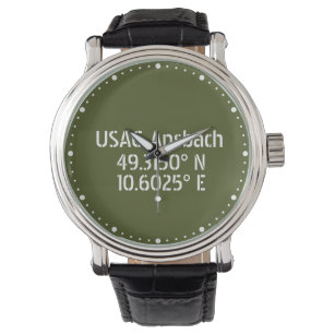 USAG Ansbach Latitude Longitude Armbanduhr