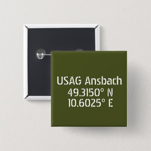 USAG Ansbach Latitude Longitude Button (Vorne & Hinten)