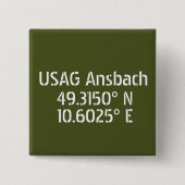 USAG Ansbach Latitude Longitude Button (Vorderseite)