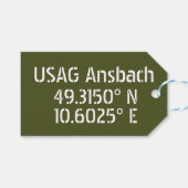 USAG Ansbach Latitude Longitude Geschenkanhänger (Vorderseite (Horizontal))