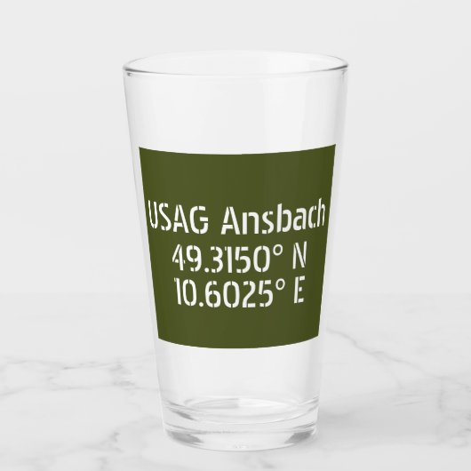 USAG Ansbach Latitude Longitude Glas (Vorderseite)