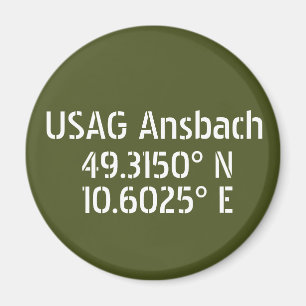 USAG Ansbach Latitude Longitude Magnet