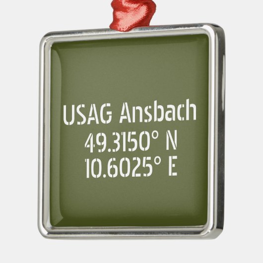 USAG Ansbach Latitude Longitude Ornament Aus Metall (Links)