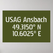 USAG Ansbach Latitude Longitude Poster (Vorne)