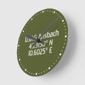 USAG Ansbach Latitude Longitude Runde Wanduhr (Winkel)
