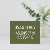 USAG Italien Latitude Longitude Postkarte (Stehend Vorderseite)