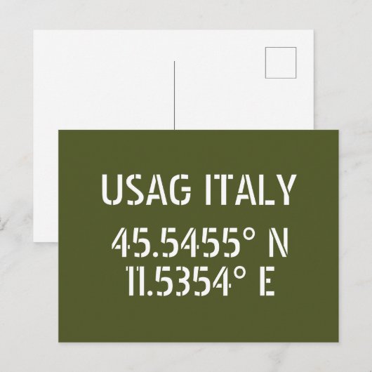 USAG Italien Latitude Longitude Postkarte (Vorne/Hinten)