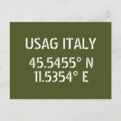 USAG Italien Latitude Longitude Postkarte (Vorderseite)
