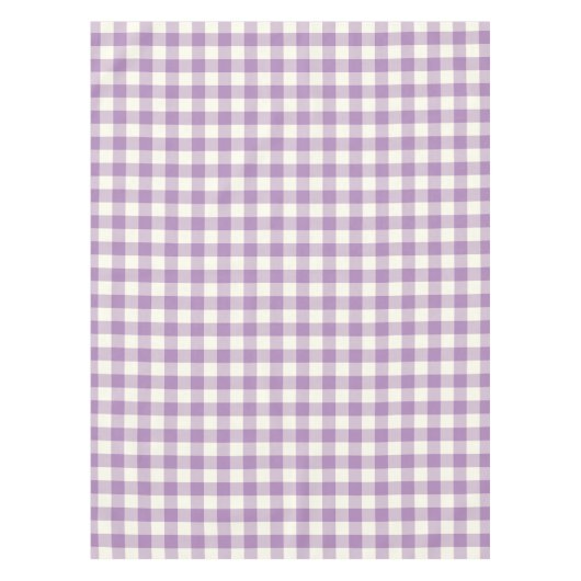 Usambaraveilchen-Gingham-Muster-Karo-Tischdecke Tischdecke (Vorderseite)