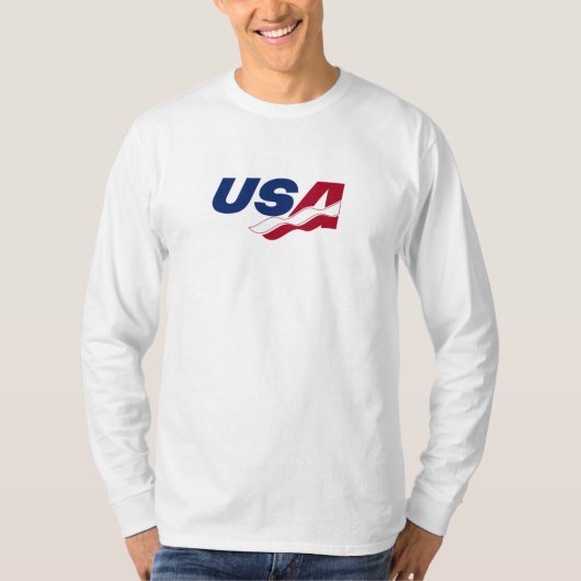 USAracquetball-langes Hülsen-T-Shirt T-Shirt (Vorderseite)