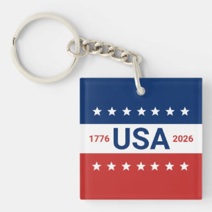 USA's 250. Jubiläum 1776 2026 Rot Weiß Blau Schlüsselanhänger