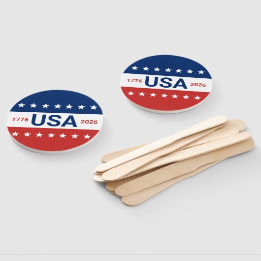 USA's 250th Anniversary 1776 2026 Red White Blue Fächer (Non-assembled)