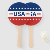 USA's 250th Anniversary 1776 2026 Red White Blue Fächer (Vorne und Hinten)