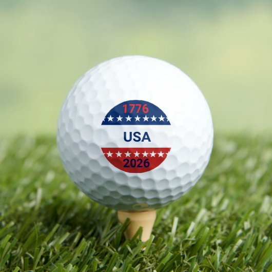 USA's 250th Anniversary 1776 2026 Red White Blue Golfball (Insitu T-Shirt)