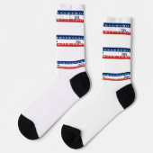 USA's 250th Anniversary 1776 2026 Red White Blue Socken (Linkes Detail)