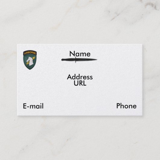 USASOC 1. Special ops SOCOM Veterans veterans vete Visitenkarte (Vorderseite)