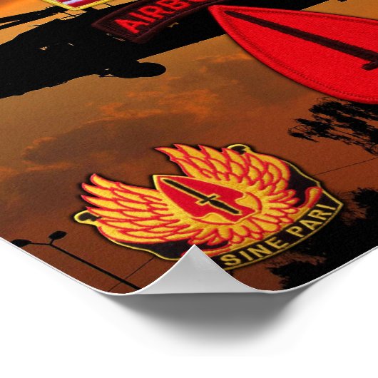 USASOC Special Ops SOF LRP Veterans Vets Patch Poster (Ecke)