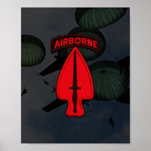 USASOC Special Ops USSOCOM Patch Drucken Poster (Vorne)